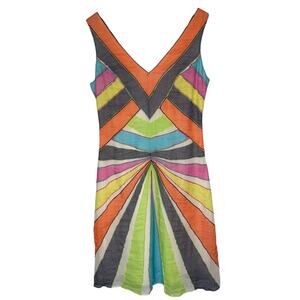 MaxAzria Collection Silk Chiffon Starburst Dress Sleeveless size 8